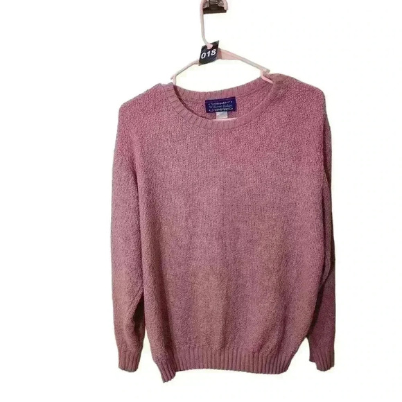 Vintage  willow ridge mauve pink knit sweater 80's vibe long sleeve size large - Picture 1 of 4